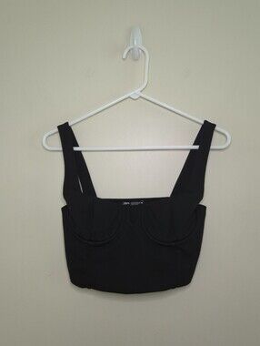 Women's Zara Black Crop Top Sz Small